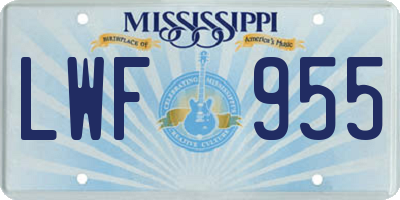 MS license plate LWF955
