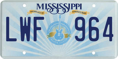 MS license plate LWF964