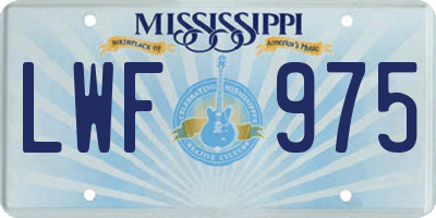 MS license plate LWF975