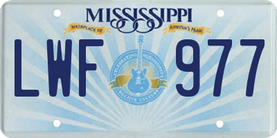 MS license plate LWF977