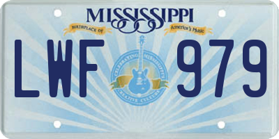 MS license plate LWF979