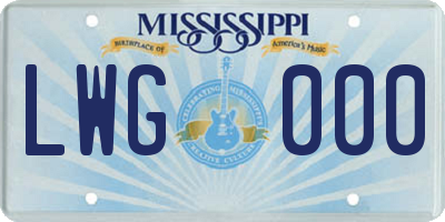 MS license plate LWG000