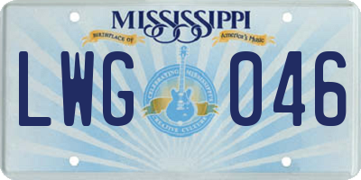 MS license plate LWG046