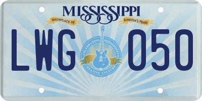 MS license plate LWG050