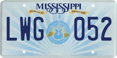 MS license plate LWG052