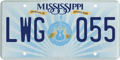 MS license plate LWG055
