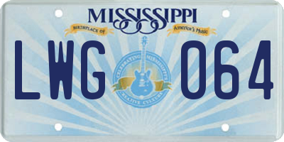 MS license plate LWG064