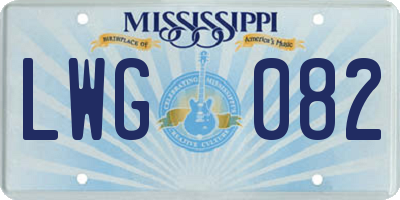 MS license plate LWG082