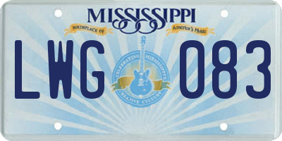 MS license plate LWG083