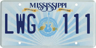 MS license plate LWG111