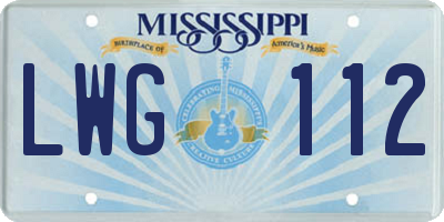 MS license plate LWG112