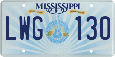 MS license plate LWG130