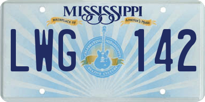 MS license plate LWG142