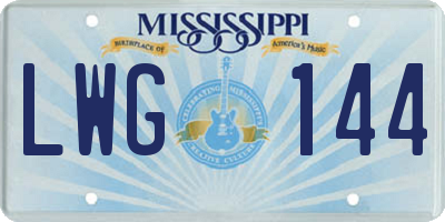MS license plate LWG144