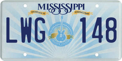 MS license plate LWG148