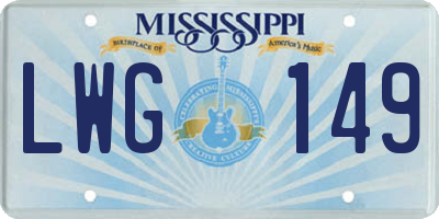 MS license plate LWG149