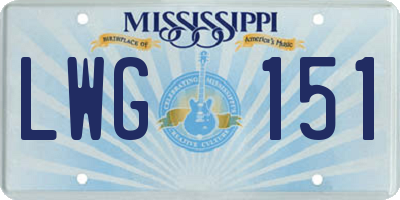 MS license plate LWG151
