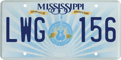 MS license plate LWG156