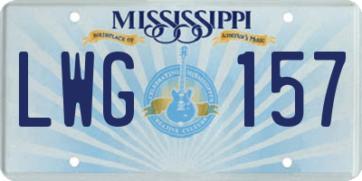 MS license plate LWG157