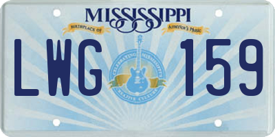 MS license plate LWG159
