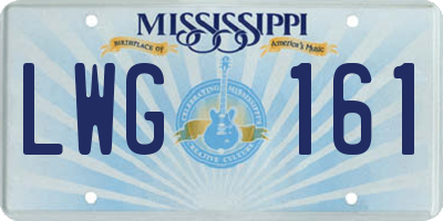 MS license plate LWG161