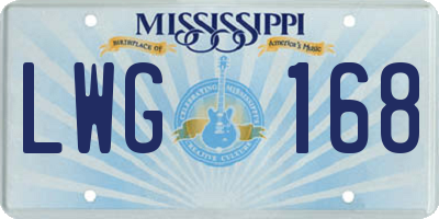 MS license plate LWG168