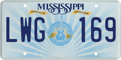 MS license plate LWG169