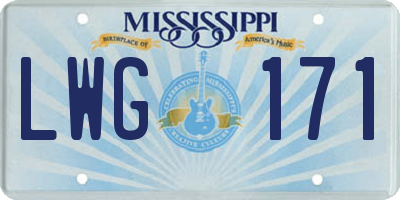 MS license plate LWG171