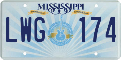 MS license plate LWG174