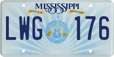 MS license plate LWG176