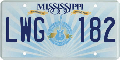 MS license plate LWG182