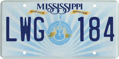 MS license plate LWG184