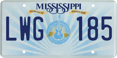 MS license plate LWG185