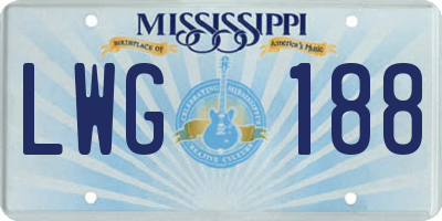 MS license plate LWG188