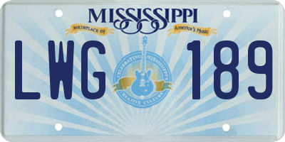 MS license plate LWG189