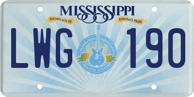 MS license plate LWG190