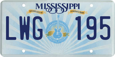 MS license plate LWG195