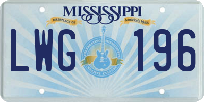 MS license plate LWG196