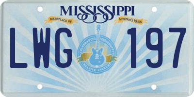 MS license plate LWG197