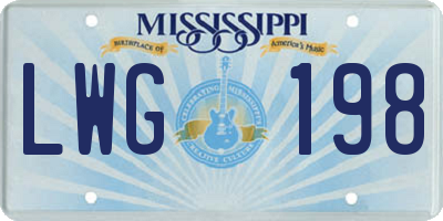 MS license plate LWG198