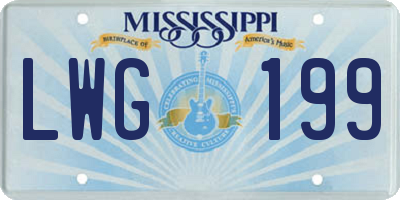 MS license plate LWG199