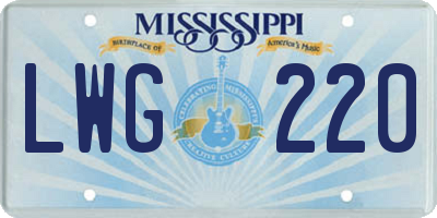 MS license plate LWG220