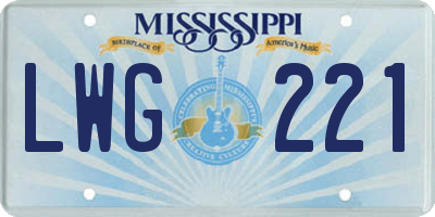 MS license plate LWG221