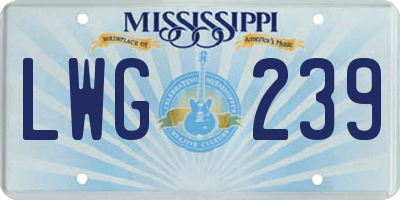 MS license plate LWG239
