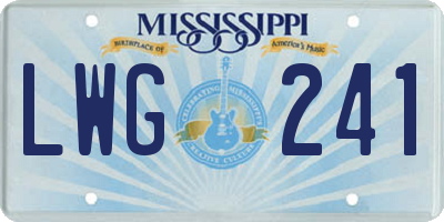 MS license plate LWG241