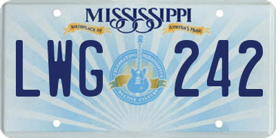 MS license plate LWG242