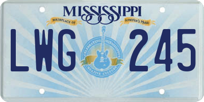 MS license plate LWG245
