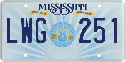 MS license plate LWG251