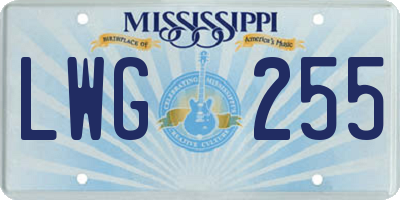 MS license plate LWG255