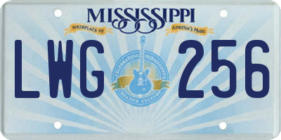 MS license plate LWG256
